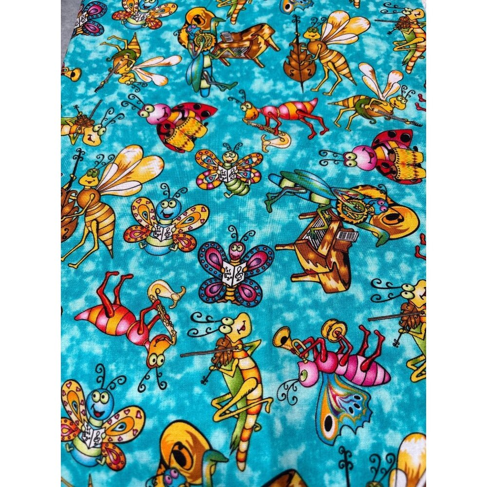 Dancing Bugs 3 Fabric By Juan David Cordona For Camelot Cottons 18x22 & 14x19 Pi